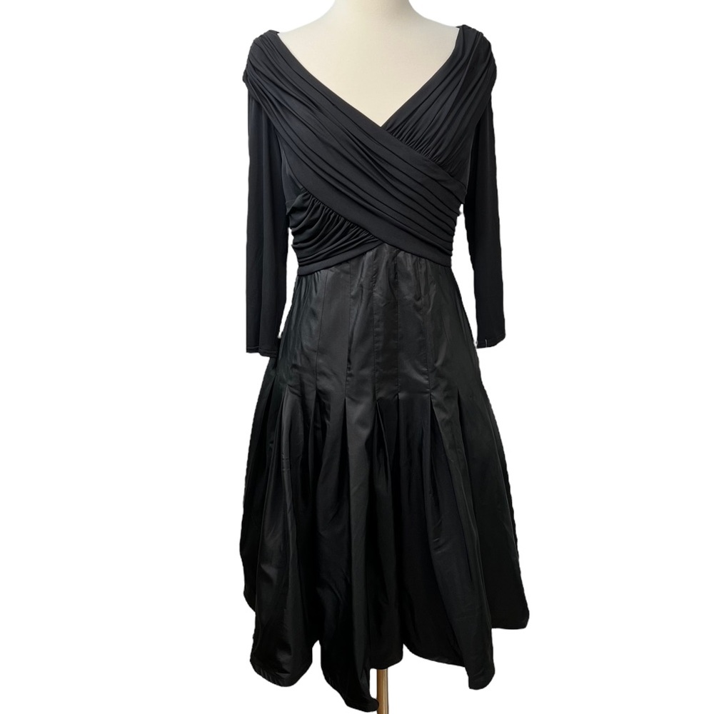 Tadashi Shoji Collection Special Occasion Black Midi Dress NWT 12